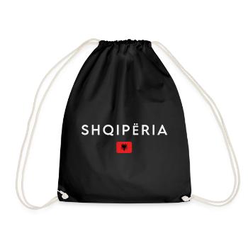 Albanian flag, Albanian pride - Drawstring Bag - black - Front