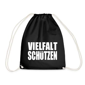 vielfalt schützen - Turnbeutel - Schwarz - Vorne