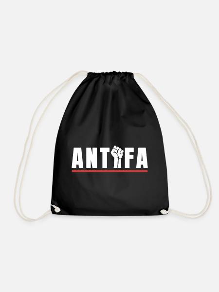 Protestation antifa, déclaration antifasciste - Sac de sport léger - noir