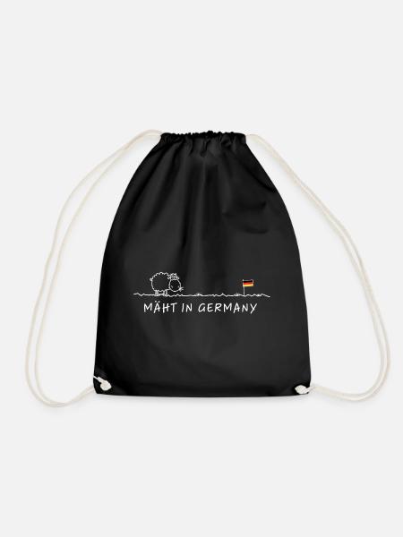 Mäht in Germany – Made in Germany Schaf Wortspiel - Turnbeutel - Schwarz