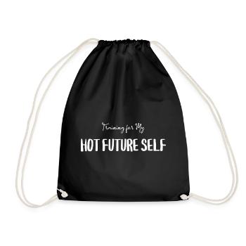 Gym Motivation Quote - Future Self - Drawstring Bag - black - Front