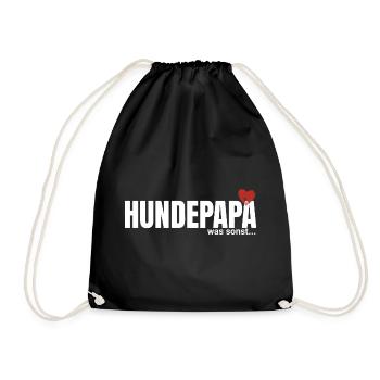 HundePapa Herzmotiv - Turnbeutel - Schwarz - Vorne