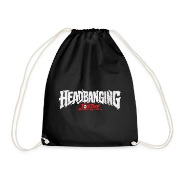 Logo de headbanging blanc - Sac de sport léger - noir - Devant