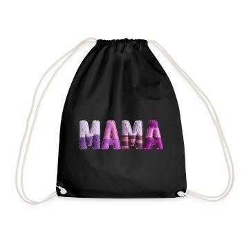 Mom Patchwork Vintage Family Love - Drawstring Bag - black - Front