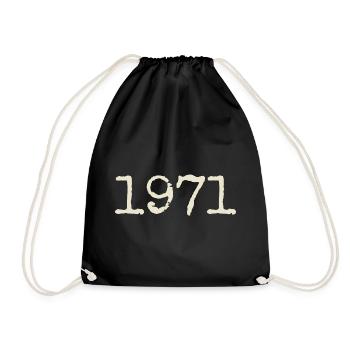 Geburtstagsgeschenk 1971 – Großartig seit 1971 - Turnbeutel - Schwarz - Vorne