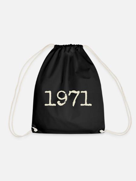 1971 Birthday Gift - Awesome since 1971 - Drawstring Bag - black