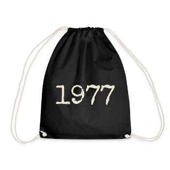 1977 Birthday Gift - Awesome since 1977 - Drawstring Bag - black - Front
