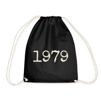 1979 Birthday Gift - Awesome since 1979 - Drawstring Bag - black - Front