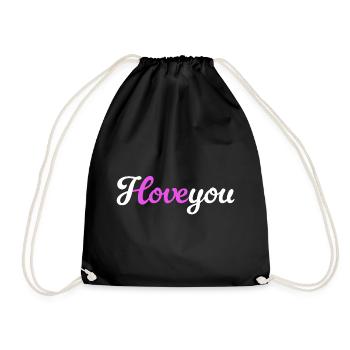 I love you Love Love Declaration Love Wedding - Drawstring Bag - black - Front