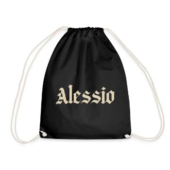 Alessio Gothic Vintage Logo - Drawstring Bag - black - Front