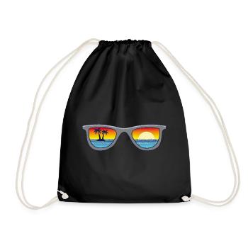 Sonnenbrille und Paradies - Turnbeutel - Schwarz - Vorne