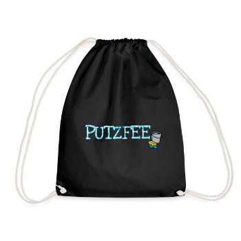 Putzfrau - Putzfee Dankeschön Anerkennung Geschenk - Turnbeutel - Schwarz - Vorne
