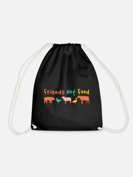 friends not food Vegan - Turnbeutel - Schwarz