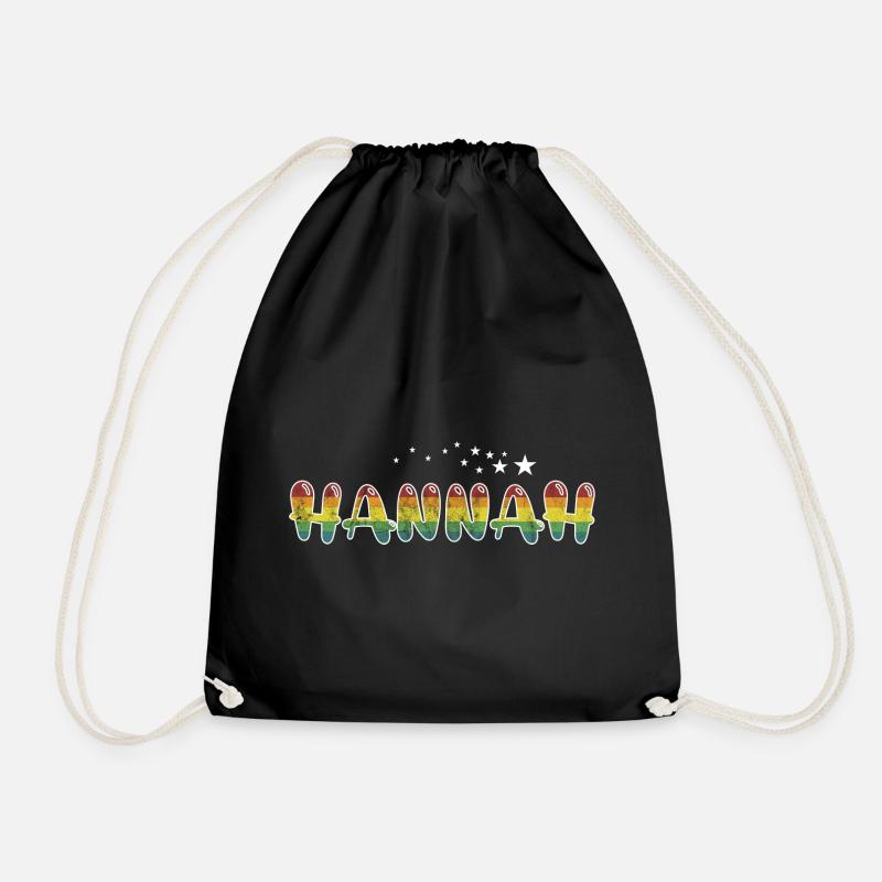 First name Hannah Maiden name Gift - Drawstring Bag - black