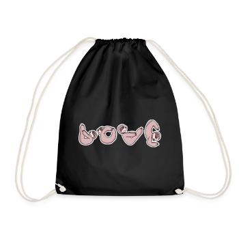 Faultier LOVE Yoga - Turnbeutel - Schwarz - Vorne