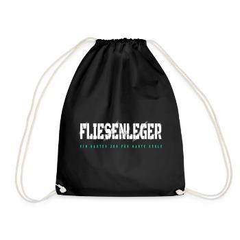 Fliesenleger Design - Turnbeutel - Schwarz - Vorne