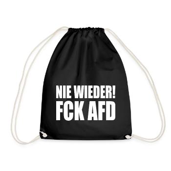 Nie wieder fck afd - Turnbeutel - Schwarz - Vorne