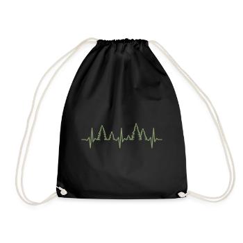 Trees Heartbeat Forest Wildlife Nature Outdoor - Drawstring Bag - black - Front