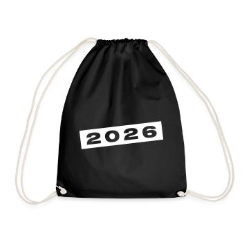 2026 year - Drawstring Bag - black - Front