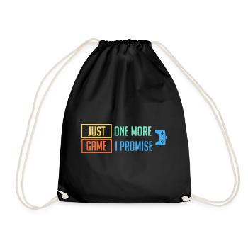 Just 1 More Game - Drawstring Bag - black - Front