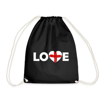 Love mit rotem Kreuz-Herz England - Sac de sport léger - noir - Devant
