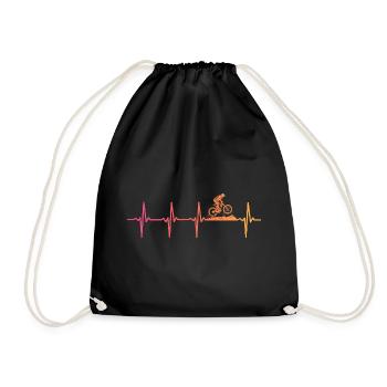 Mountain Bike Sunset Heartbeat MTB - Drawstring Bag - black - Front