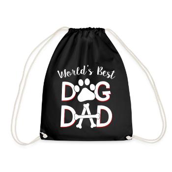 Worlds Best Dog Dad - Drawstring Bag - black - Front