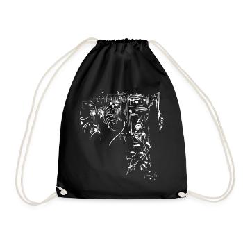 Tribal city / design background element - Drawstring Bag - black - Front