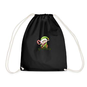 Christmas gnome Christmas gnome Xmas - Drawstring Bag - black - Front
