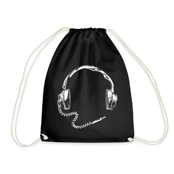 Casque rétro avec câble - Sac de sport léger - noir - Devant