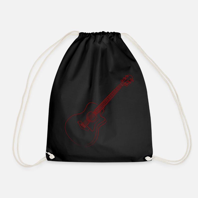 guitar - Drawstring Bag - black