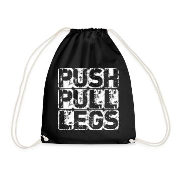 PUSH PULL LEGS - Turnbeutel - Schwarz - Vorne