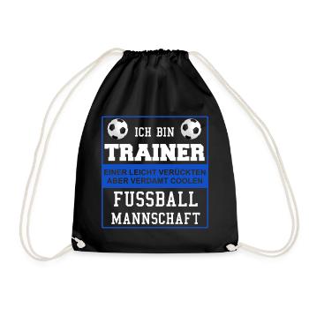 Fussball Fussball Coach Trainer - Turnbeutel - Schwarz - Vorne