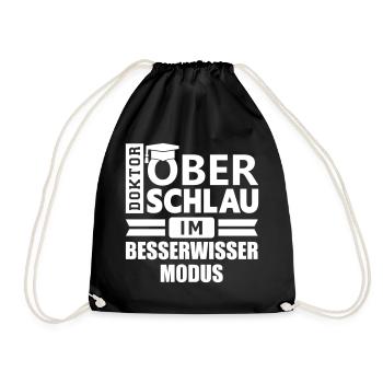 Dr. Oberschlau (Besserwisser) - Turnbeutel - Schwarz - Vorne