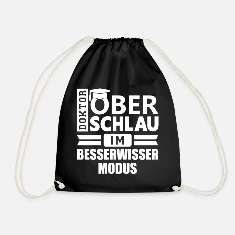 Dr. Oberschlau (Besserwisser) - Turnbeutel - Schwarz