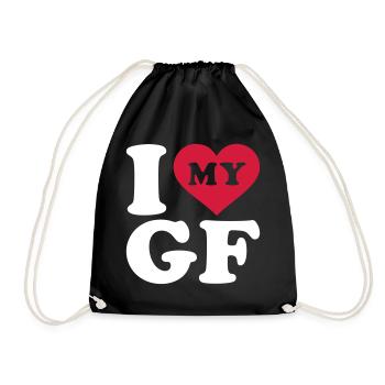J'aime ma copine - Sac de sport léger - noir - Devant