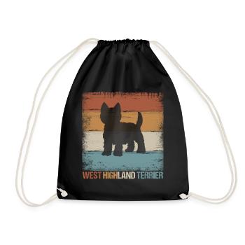 Cadeau pour chien Westie West Highland Terrier - Sac de sport léger - noir - Devant