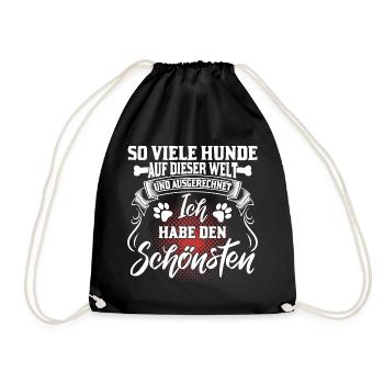Hund Hundesprüche Hundeliebhaber Geschenk - Turnbeutel - Schwarz - Vorne