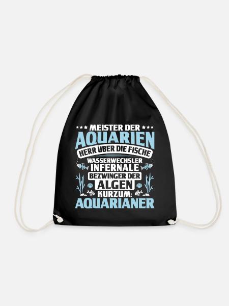 Aquaristik Aquarianer Aquarium Fische Zierfische - Turnbeutel - Schwarz