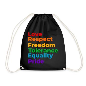 Love Respect Tolerance - Turnbeutel - Schwarz - Vorne