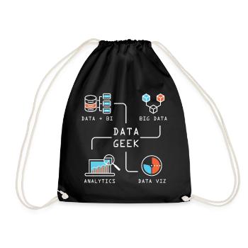 Data Geek Softwareentwickler - Turnbeutel - Schwarz - Vorne