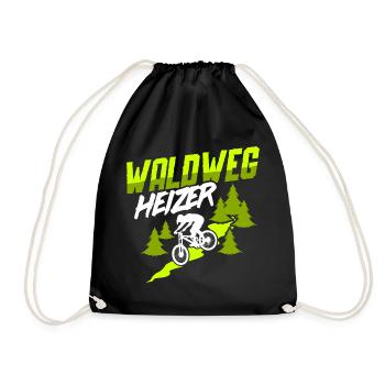 MTB Downhill Mountainbiker - Waldweg Heizer - Turnbeutel - Schwarz - Vorne