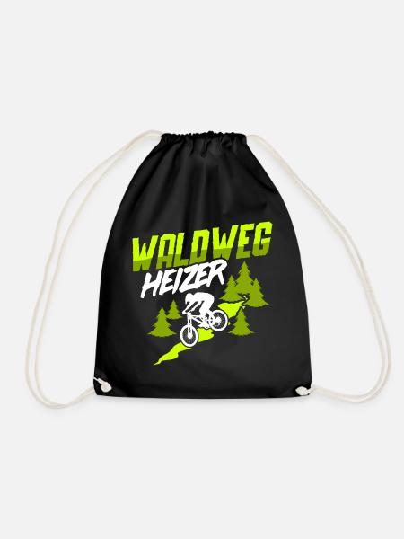MTB Downhill Mountainbiker - Waldweg Heizer - Turnbeutel - Schwarz