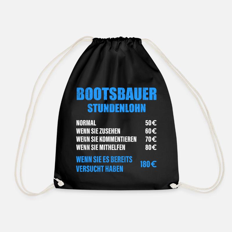 Bootsbauer Spruch - Turnbeutel - Schwarz
