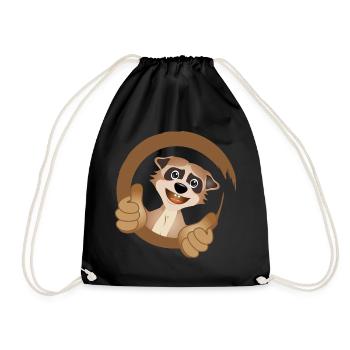 Suricate cool avec le pouce en l’air - Sac de sport léger - noir - Devant