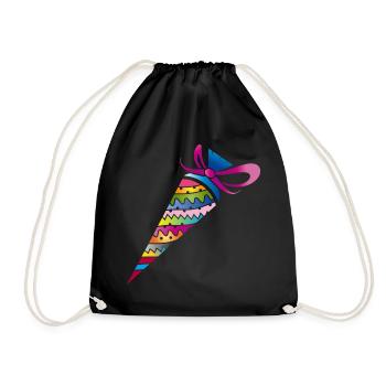 Sac d’école à motifs colorés pour la scolarisation - Sac de sport léger - noir - Devant
