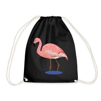 Flora Flamingo - Turnbeutel - Schwarz - Vorne