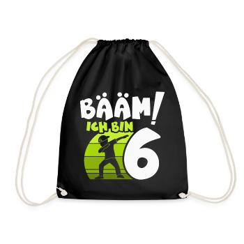 6ème anniversaire Dabbing cadeau 6 ans - Sac de sport léger - noir - Devant
