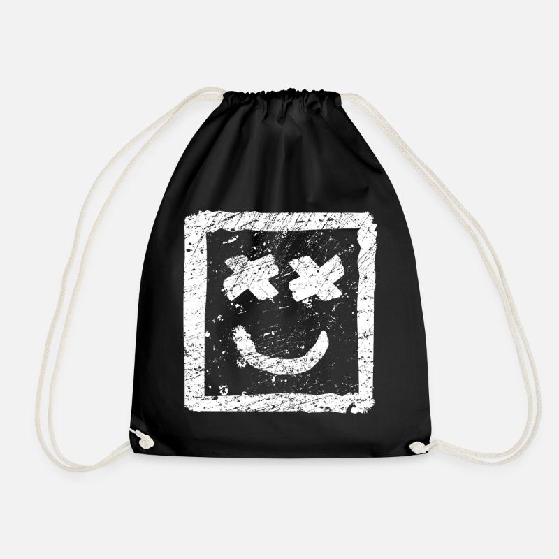 Be Happy Graffiti - Cooles Street Art Punk Smile - Turnbeutel - Schwarz