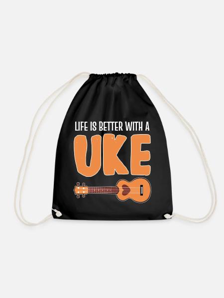 Ukulele - Turnbeutel - Schwarz